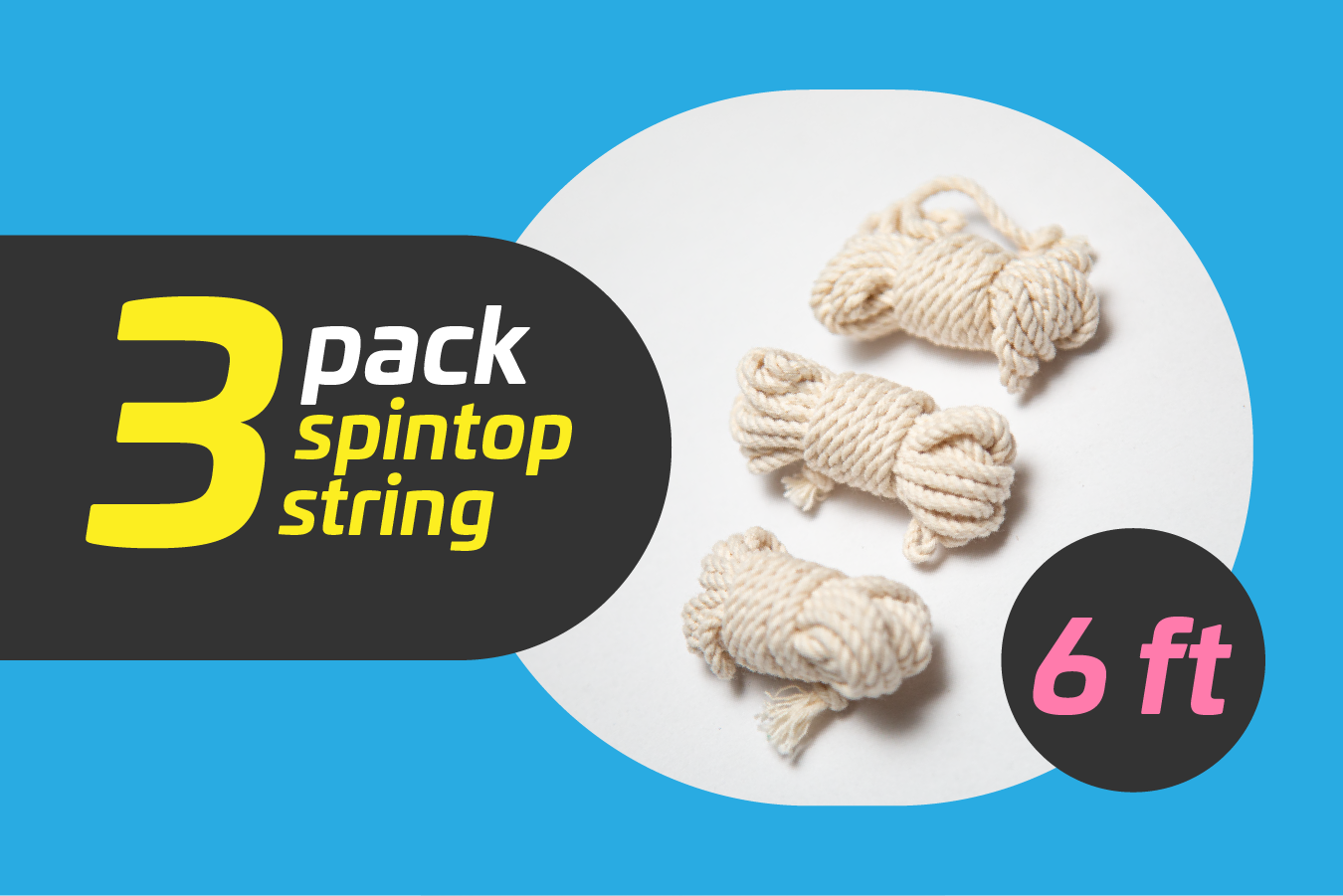 3 Pack Spintop String (Trompo String)