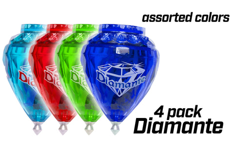 Diamante 4 Pack Spintops (Assorted Colors)